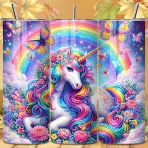 Colorful Creatures 20oz Sublimated Stainless Steel Tumbler with Lid & Straw